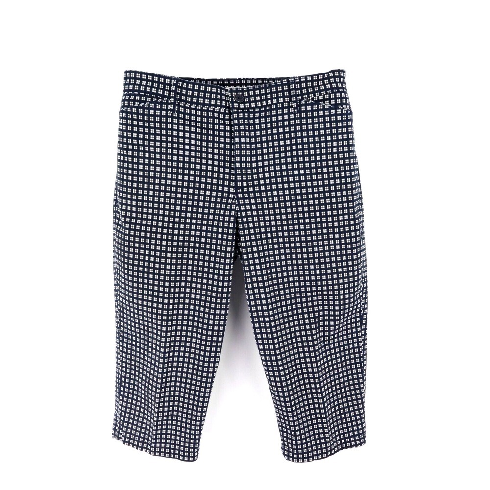 Gloria Vanderbilt Capri Pants Womens Sz 10 Blue White‎ Geometric Stretch Pockets